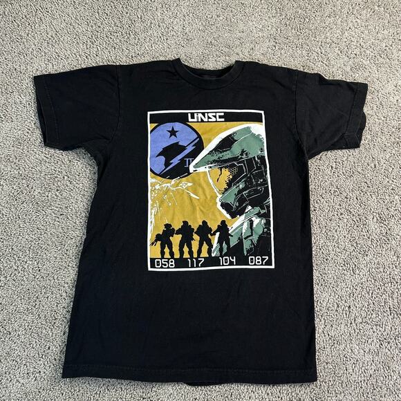 Halo Shirt Mens Medium Black USNC Master Chief Infinite Stylized Short Sleeve * - Picture 1 of 9